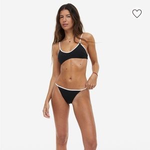 H&M Color Contrasting Black and White Bikini Swim suit Set Size 0 XXS XS